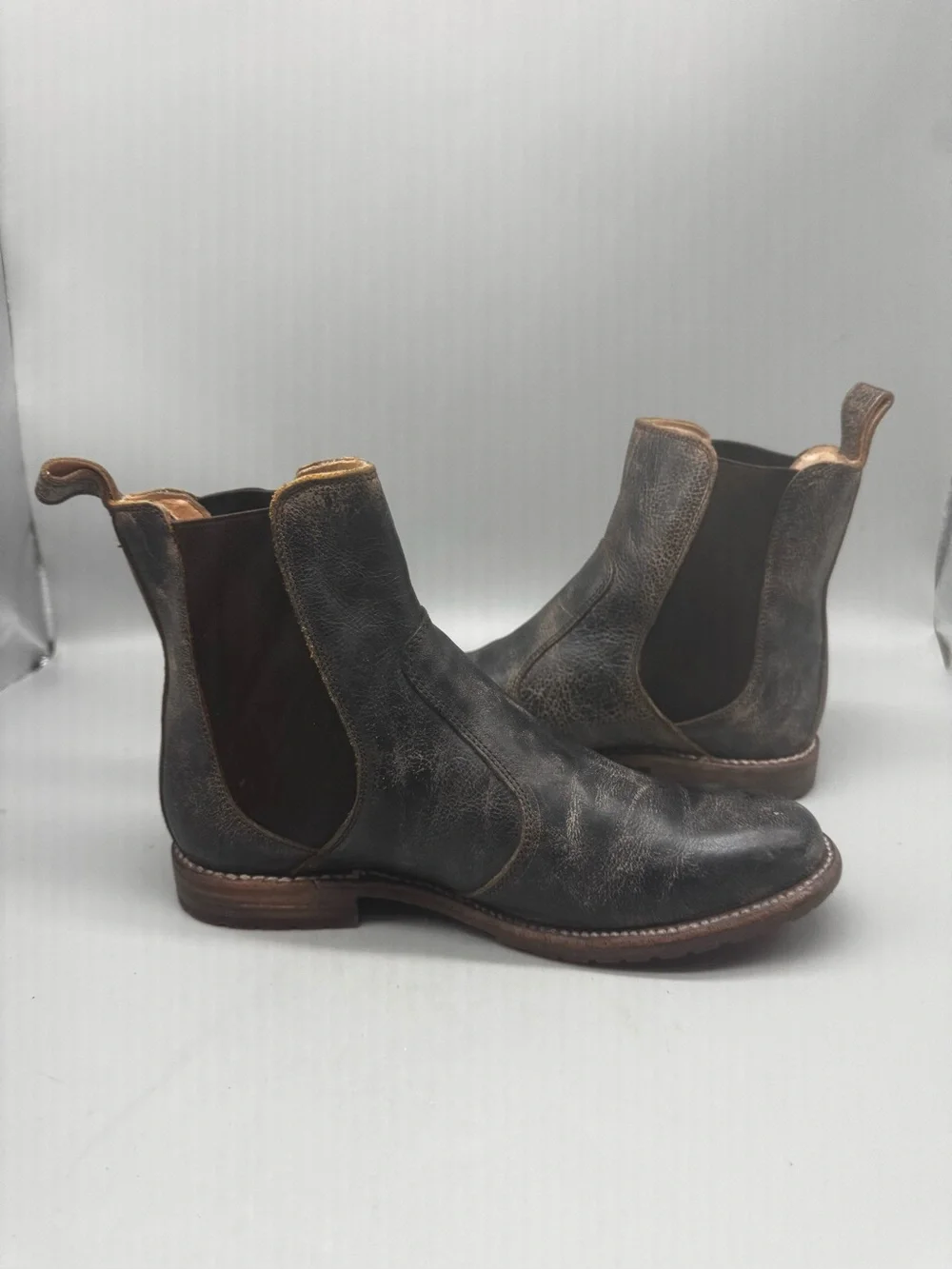 Bed Stu Womens Yurisa Ankle Booties US 8.5 M EU 39 Black Distressed Leather